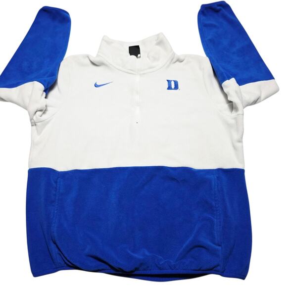 Nike Duke University Colorblock Fleece 1/2 Zip Blue White Women’s Medium - Picture 1 of 7